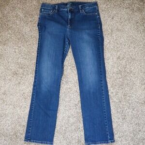 Lauren Ralph Lauren Jeans Premier Straight Leg Blue Denim Size 12 Medium Wash